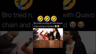 Bro tried running off with Quavos chain 🤣quavo offset takeoff migos funny fyp viralshorts [upl. by Annaitsirk128]