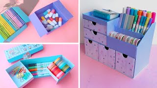 DIY Paper Crafts Idea  Trash Bin Pencil Case  Desk Organizer papercraft [upl. by Hassin]