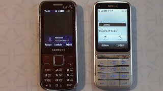 Incoming call amp Outgoing call at the Same Time Samsung C3530  Nokia C301 [upl. by Cybil]