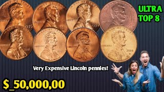 Rare Top 8 Lincoln pennies Worth Big Money The Most Expensive 1Cent Coins from 1976 to 2014 [upl. by Nnylirej]