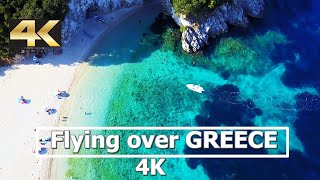 Flying Over Greece 4K Drone Athens amp Greek Islands [upl. by Auohs820]