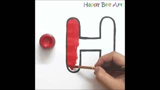 Letter H Drawing and Coloring drawing coloring alphabet alphabetsong [upl. by Llemmart847]