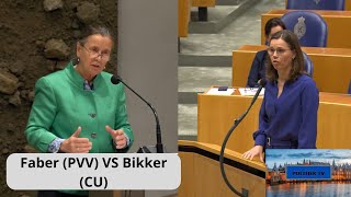 Faber PVV VS Bikker CU quotU heeft Nederland ELLENDE gegeven vluchtelingen zijn vaker CRIMINELENquot [upl. by Slorac]