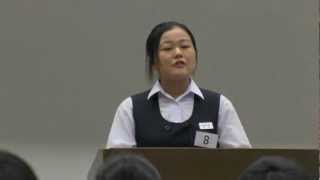 【石井 里沙】高円宮杯全日本中学校英語弁論大会（2011年県大会入賞） [upl. by Llehsyt]