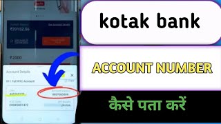 Kotak Bank account number kaise pata kre  check kotak bank account details in kotak 811 app [upl. by Damiano910]