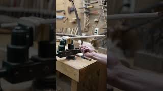 Carving arrow shafts freehand with a drawknife bowyer handtools woodcarving asmr [upl. by Brett]