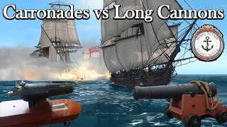 Carronades vs Long Guns in Naval Action [upl. by Eirek]