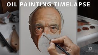 Oil Painting Portrait  06 Elderly Man Time Lapse  Dulam Srinivas [upl. by Leeland]