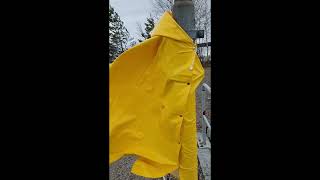 Yellow shiny rain cape 01 [upl. by Allemac]