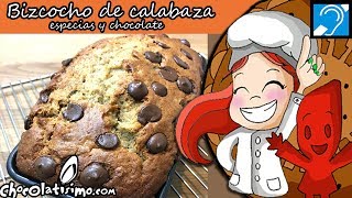 Bizcocho de calabaza especias y chocolate  Chocolatisimo [upl. by Nalak]