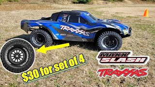 The best and cheapest tyres for Traxxas Maxx Slash  we test them not BF Goodrich [upl. by Yesdnil]