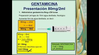 GUÍA PRÁCTICA DILUCIÓN Y REDILUCIÓN DE GENTAMICINA PARA NEONATOS [upl. by Montgomery]