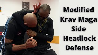 Modified Krav Maga Defense vs a Side Headlock [upl. by Cherida]