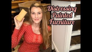 How To Distress Painted Furniture [upl. by Suivatra506]