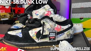 Nike SB Dunk Low Supreme Rammellzee On Feet Review [upl. by Blim]