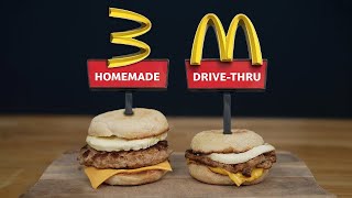 DIY vs DRIVE THRU  McDonalds Sausage amp Egg McMuffin [upl. by Enneira338]