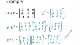 Linear Algebra  Lecture 24  Elementary Matrices and Inverses [upl. by Randal]