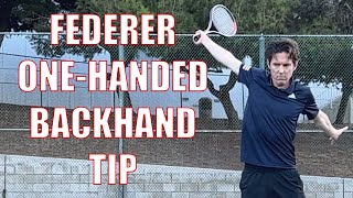 How to Hit Your One Handed Backhand Like Roger Federer [upl. by Livvyy]