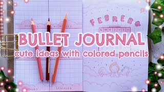 AESTHETIC JOURNAL IDEAS WITH COLORED PENCILS 💜💘 BULLET JOURNAL SETUP FOR BEGINNERS OR STUDENTS [upl. by Ikir662]