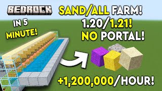 BEST Sand Farm 121 Minecraft Bedrock Tutorial  1200000HR  MCPEXboxPSSwitchPC [upl. by Enidlarej]