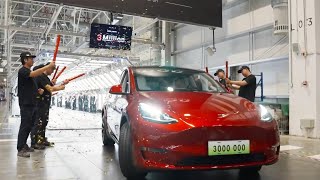 GLOBALink  Tesla Shanghai factory hits milestone output of 3 mln cars [upl. by Hayila]