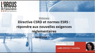 Replay Webinaire  Directive CSRD et normes ESRS répondre aux nouvelles exigences réglementaires [upl. by Krigsman]