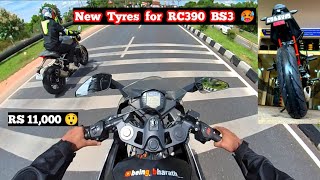 11K cost 😲New Tyres for KTM RC390 BS3🥵🔥 being bharath [upl. by Ayik]