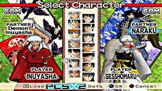 All Character Inuyasha Feudal Combat PCSX2 Emulator [upl. by Ahsilla873]