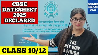 Cbse date sheet 2025Cbse date sheet 2025 class 10Cbse date sheet 2025 class 12 [upl. by Suhsoj841]