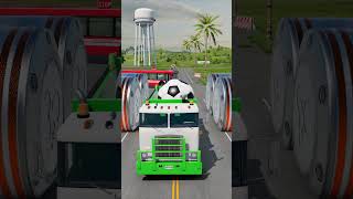 Mixed Colour Buses amp Oil Tanker Truck vs Bollards Crash  BeamNGDrive [upl. by Sabir]