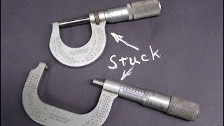 FIX SEIZED STARRETT MICROMETERS 903 tubalcain [upl. by Reggy]