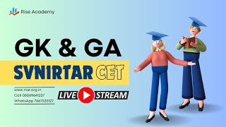 SVNIRTAR CET 2024 Preparation by Rise Academy  GK and GA Lec 1 svnirtarcet svnirtar nildcet cet [upl. by Dagley]