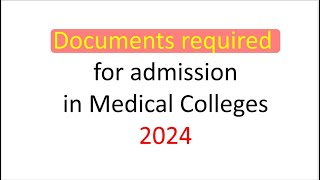 Documents Required for Admission in Medical College  NUMS Colleges [upl. by Naniac284]