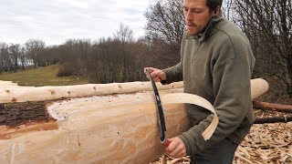 Building Off Grid Log Cabin  Ep 5  Your Body Is Your Most Important Tool Preparing Logs [upl. by Mcquade]