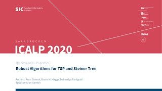 B2C — Robust Algorithms for TSP and Steiner Tree [upl. by Busch]