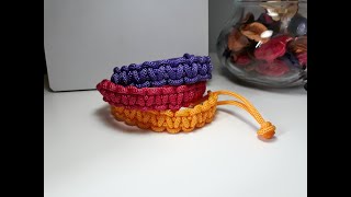 طريقة عمل اسورة بغرزة المكرمية how to make a macrame bracelet [upl. by Eugilegna]