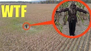 you wont believe what my drone saw in this haunted cornfield the scarecrow is alive [upl. by Dorrehs]