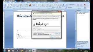 How to Attach Digital Signature in MS Word 2007 Document [upl. by Nnayelsel]