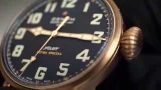 Zenith Pilot Montre dAeronef Type 20 Bronze 29243067921C753 [upl. by Ahtnahc]