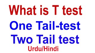 What is T test One Tailtest Two Tail Test  One tail test and two tail test PPSC UrduHindi [upl. by Kacey39]