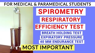 SPIROMETRY amp RESPIRATORY EFFICIENCY TEST  CLINICAL LAB  PHYSIOLOGY PRACTICALS [upl. by Simara689]