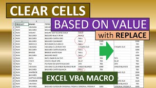 Clear Cells Based On Value Using Replace Excel VBA Macro [upl. by Letnuahc]