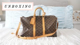 Unboxing Louis Vuitton Keepall Bandouliere 45  How to Clean PreLoved Items [upl. by Shurlock]