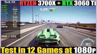 Ryzen 7 3700X  RTX 3060 Ti  Test in 12 Games at 1080p  Tech MK [upl. by Enneira]