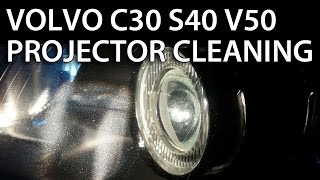 Headlights projector lens disassemble and cleaning in Volvo V50 S40 C30 C70 halogen xenon bixenon [upl. by Akiemaj]