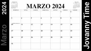 Calendario  Marzo 2024 [upl. by Anirahtak]