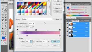 Photoshop CS5 Tutorial Using the Gradient Editor Adobe Training Lesson 84 [upl. by Aisela658]