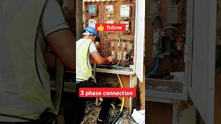 ⚡😱 yah kya kar raha hai bhai three phase connection electric panel installation of the new short [upl. by Nwahshar]