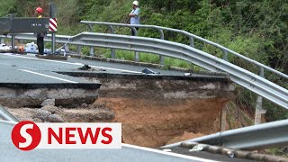 24 dead after road collapse in Chinas Guangdong province [upl. by Etnecniv]