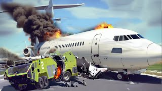 Crashed Into A FIRE TRUCK  Emergency Landing At The Airport  Scenarios Airplane Crash Besiege [upl. by Ynna707]